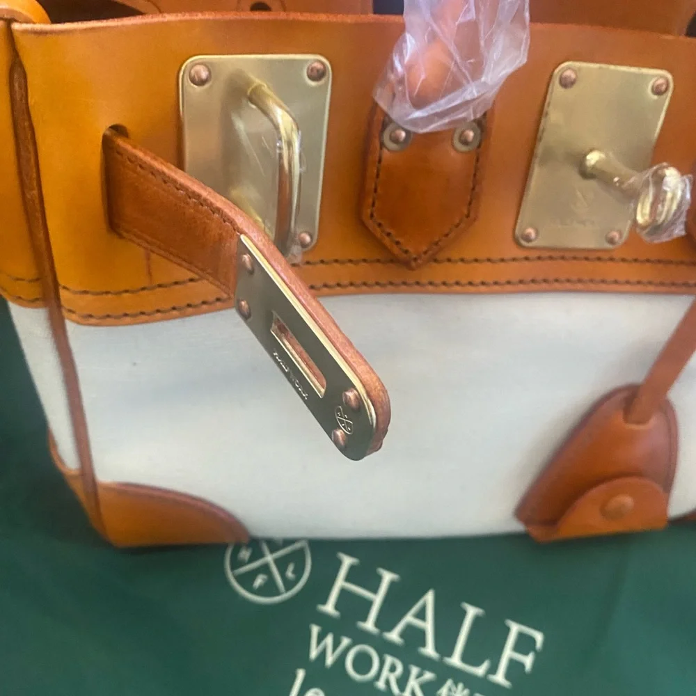 Atorie Canvas Leather Top-Handle Bag med NWT - Picture 4 of 13